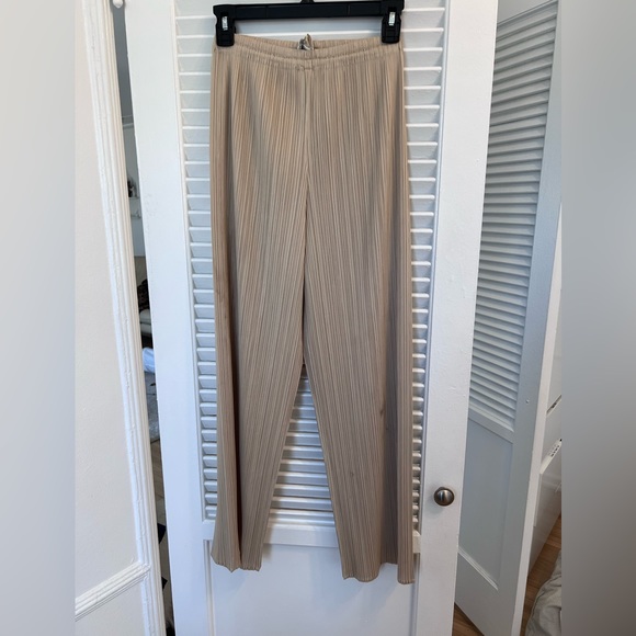 Pleats Please By Issey Miyake Champagne Pants Size 3 - Picture 1 of 3